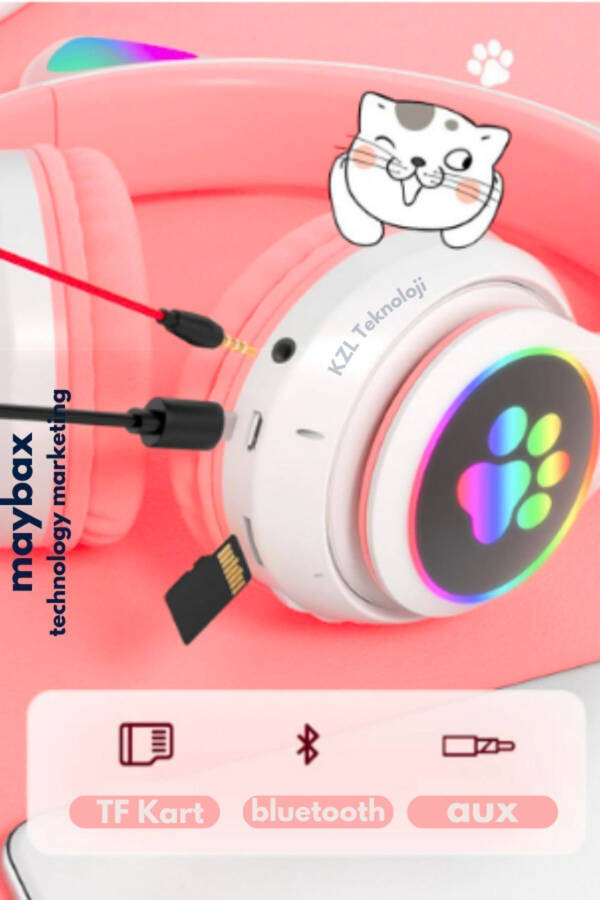 Наушники Bluetooth A Quality Vilya Cat Ear с подробной совместимостью, без проводов, для детей-геймеров - 27