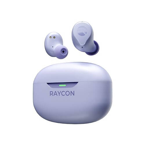 Наушники Raycon Everyday (издание 2024 г.) - Беспроводные Bluetooth-наушники с внутриканальным размещением, 32 часа воспроизведения, технология Multpoint, экстремальный комфорт и активное шумоподавление (фиолетовый оттенок) - 1