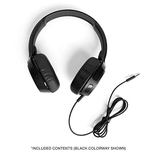 Наушники Skullcandy Riff On-Ear проводные, с микрофоном, совместимы с Bluetooth-устройствами и компьютерами - черный - 4