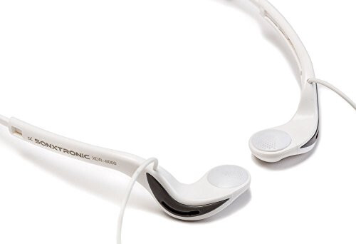 Наушники-вкладыши SONXTRONIC White ICE Xdr-8001 Vertical in Ear Ultralight Sport Running Headband (стиль mdr-w08l белый и серебристый) - 4