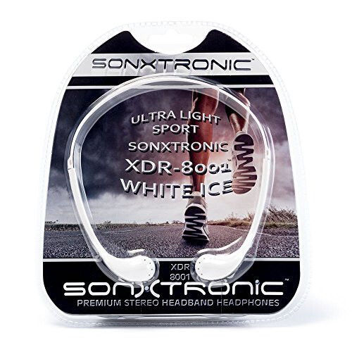 Наушники-вкладыши SONXTRONIC White ICE Xdr-8001 Vertical in Ear Ultralight Sport Running Headband (стиль mdr-w08l белый и серебристый) - 5