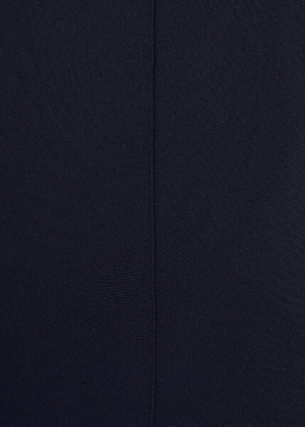 Navy blue button-up pants with straight cut - 12