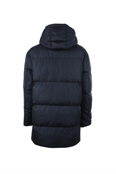 Navy Blue Comfort Fit Hooded Full Down Winter Jacket - 7