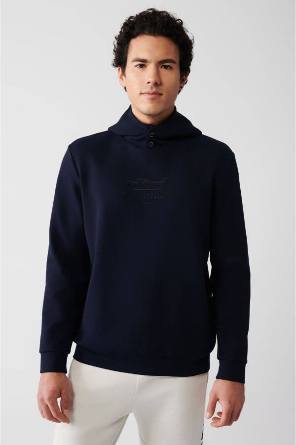 Navy Blue Hooded Sweatshirt - 8