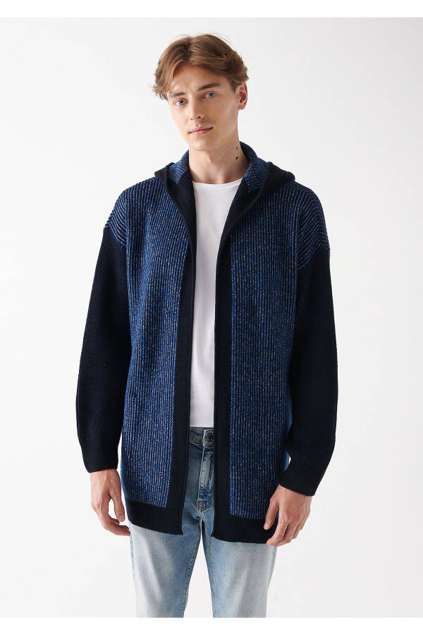 Navy Blue Knit Cardigan Regular Fit 0710088-70490 - 3