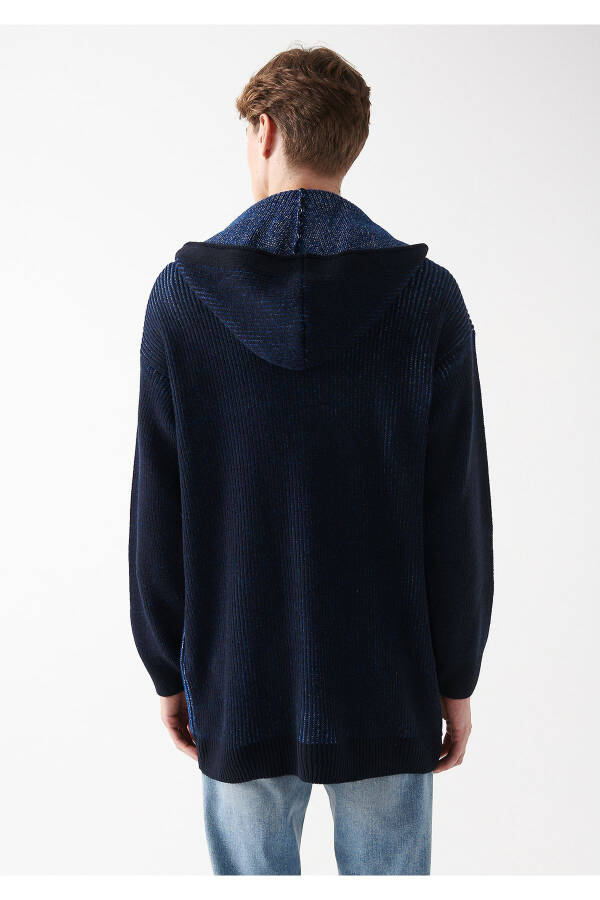 Navy Blue Knit Cardigan Regular Fit 0710088-70490 - 4