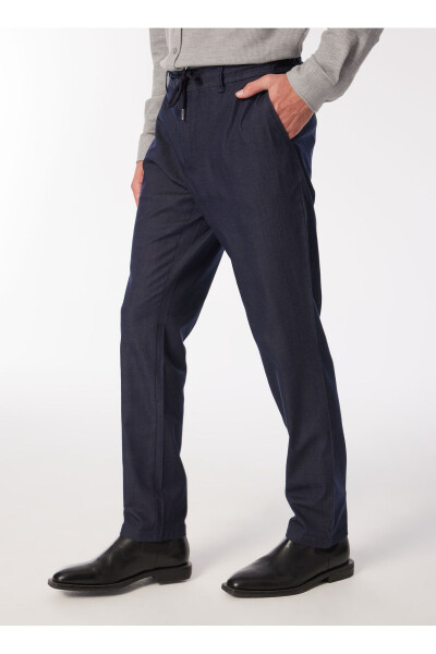 Navy Blue Men's Drawstring Jogger Chino Pants SPBF4SM-PNT5020 - 8