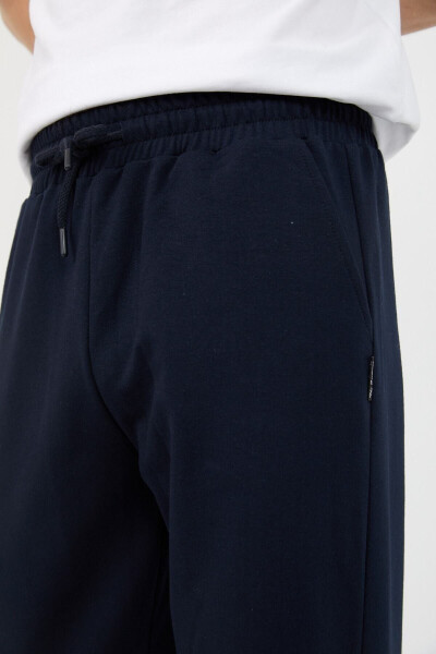 Navy Blue Men's Sweatpants - 4