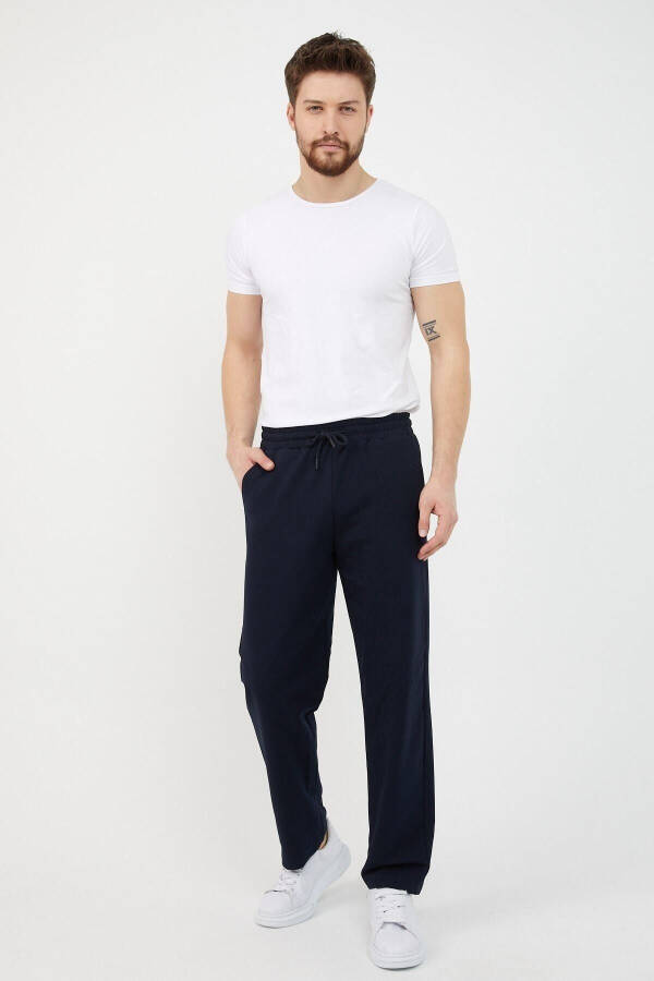 Navy Blue Men's Sweatpants - 5