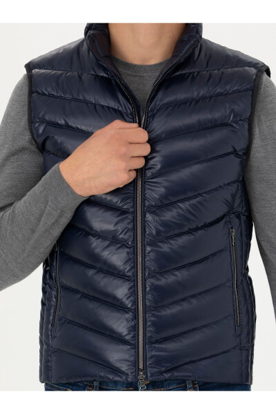 Navy blue puffer vest - 6