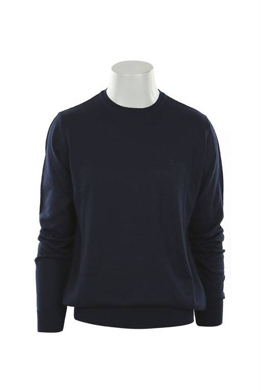 Navy Blue Regular Fit Crew Neck Knit Sweater - 9