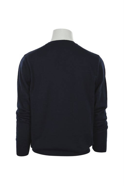 Navy Blue Regular Fit Crew Neck Knit Sweater - 11