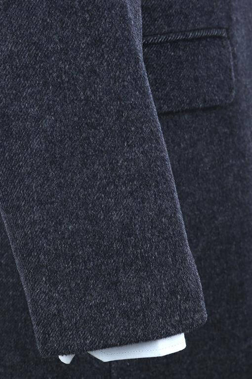 Navy Blue Regular Fit Single Breasted Wool Peacoat - 13