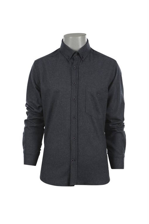 Navy Blue Slim Fit Button-Down Shirt - 9