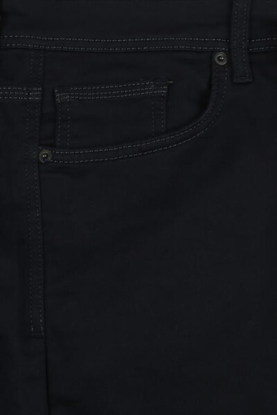 Navy Blue Slim Fit Cotton Jean Pants - 6