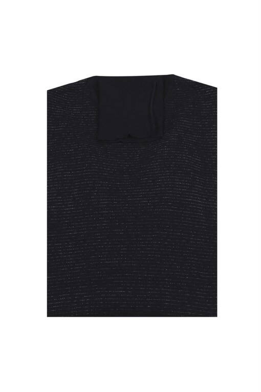 Navy Blue Slim Fit Full Fisherman Neck Knit Sweater - 5