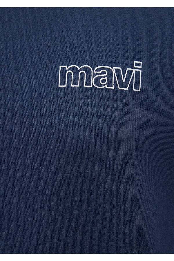 Navy Blue Sweatshirt with Logo Print 1611656-82454 - 24