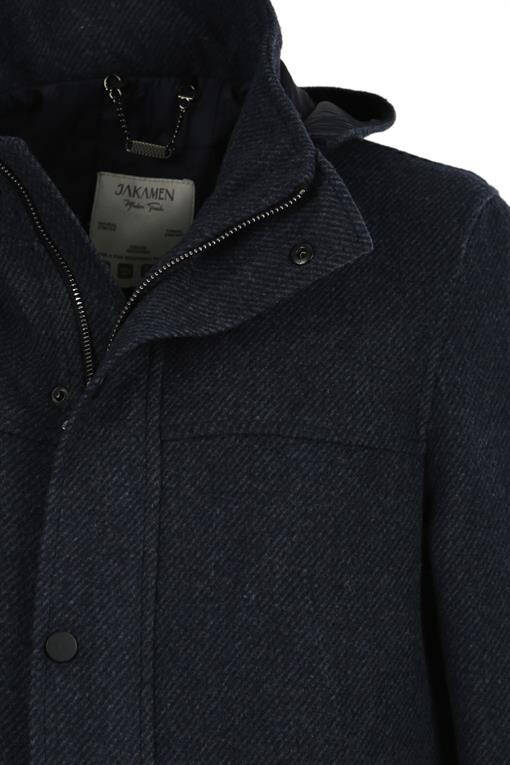 Navy Comfort Fit Single-Breasted Hooded Wool Sport Coat - 6