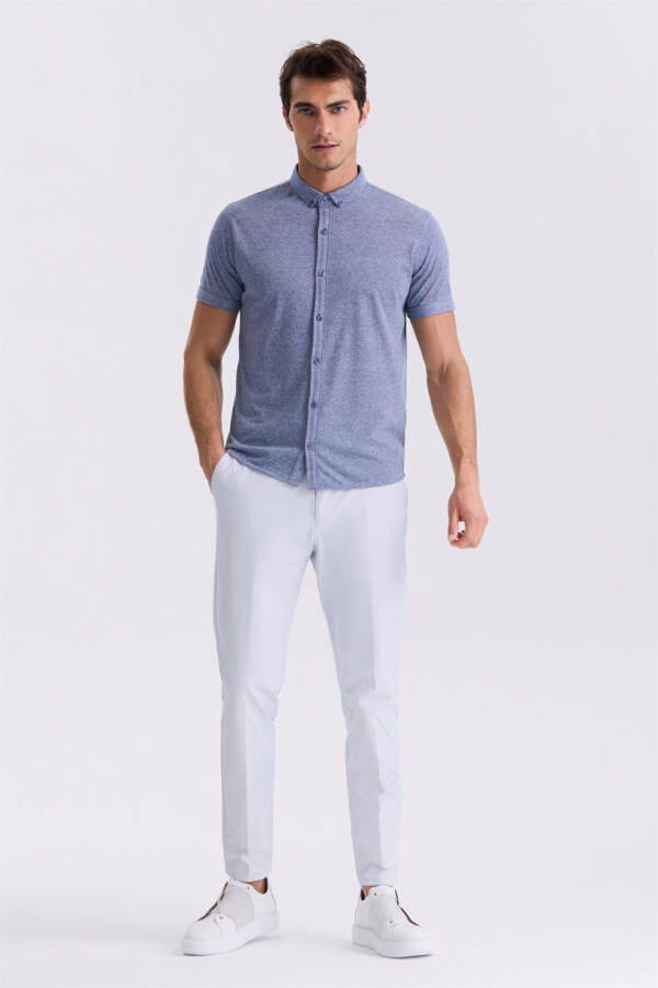 Navy Slim Fit Button-Down T-Shirt - 2