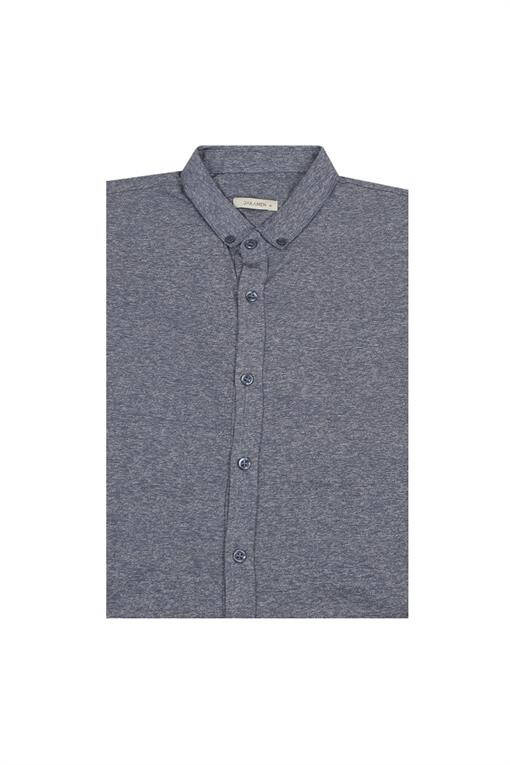 Navy Slim Fit Button-Down T-Shirt - 9