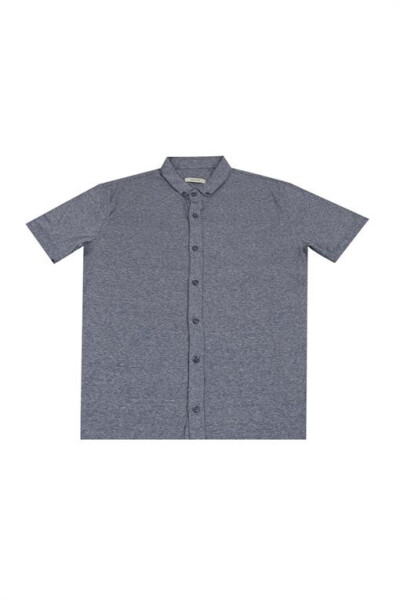 Navy Slim Fit Button-Down T-Shirt - 11