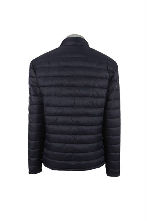 Navy Slim Fit Mandarin Collar Puffer Jacket - 11