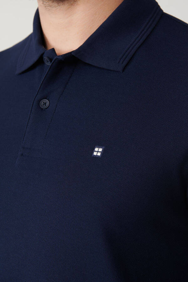 Navy Slim Fit Polo Collar Sweatshirt - 2