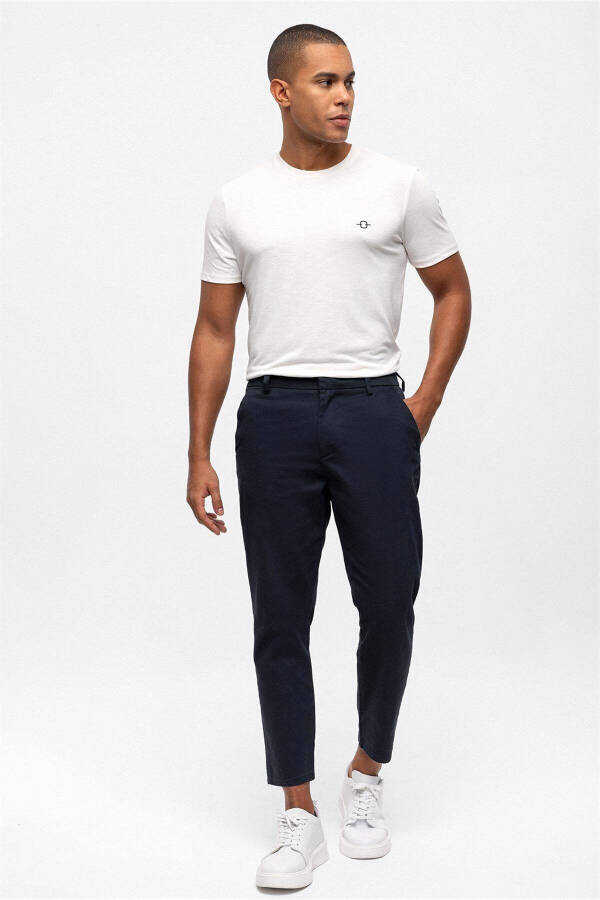 Navy Smart Fit Cotton Chino Pants - 1