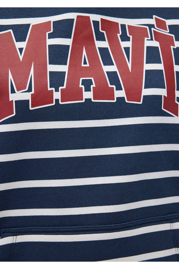 Navy Striped Sweatshirt with Logo Print 1s10118-81518 - 24