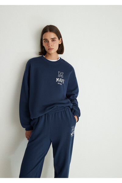 Navy Sweatshirt with Logo Print 1s10148-70488 - 25