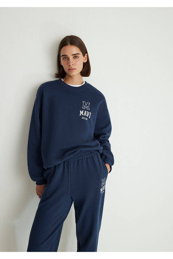 Navy Sweatshirt with Logo Print 1s10148-70488 - 25