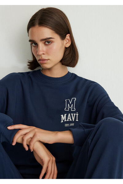 Navy Sweatshirt with Logo Print 1s10148-70488 - 26