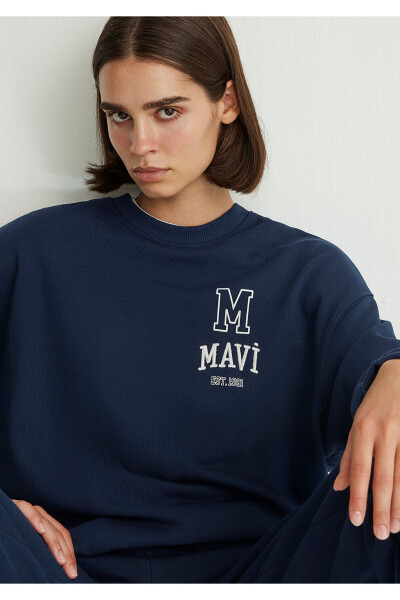 Navy Sweatshirt with Logo Print 1s10148-70488 - 27