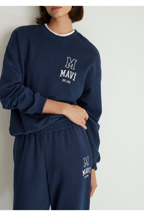 Navy Sweatshirt with Logo Print 1s10148-70488 - 31