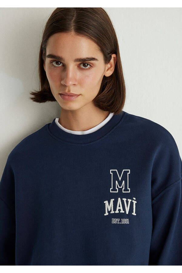 Navy Sweatshirt with Logo Print 1s10148-70488 - 32