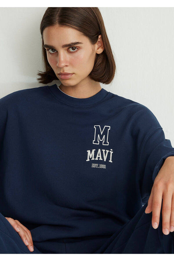 Navy Sweatshirt with Logo Print 1s10148-70488 - 19