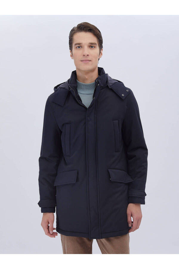 Navy woven coat - 9