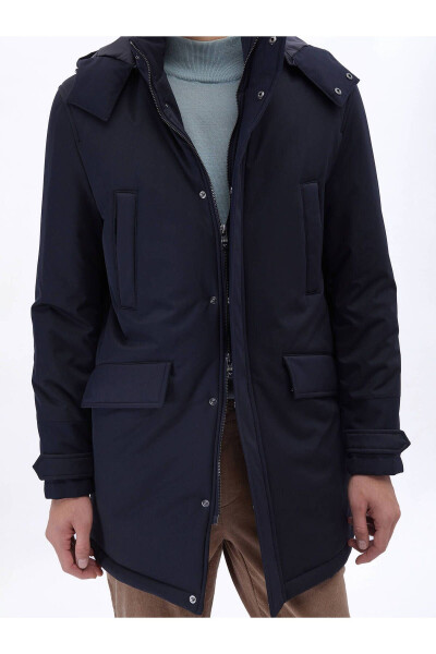 Navy woven coat - 7