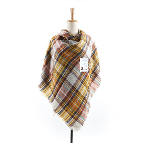 Neal LINK Women's Plaid Scarf Blanket Wrap Oversized Chunky Scarves Tartan Shawls - 2