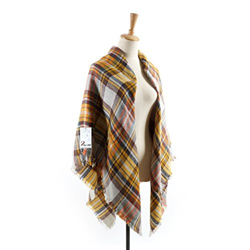 Neal LINK Women's Plaid Scarf Blanket Wrap Oversized Chunky Scarves Tartan Shawls - 7