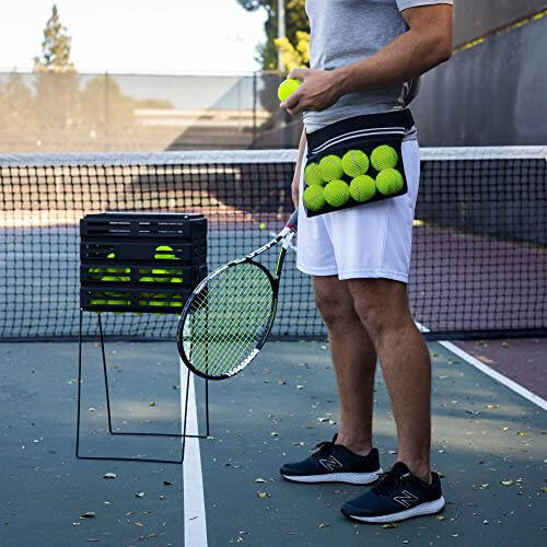 Nebudo Tennis Ball Band Holder Pickleball Tennis Balls Pickleballs Holding Accessory for Women Skirt Men Waist Hip Bags Accessories Pouch Sack Pickle Ball Bag Carrier Gear Band Travel Pocket 8-Balls - 2