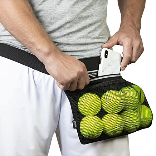 Nebudo Tennis Ball Band Holder Pickleball Tennis Balls Pickleballs Holding Accessory for Women Skirt Men Waist Hip Bags Accessories Pouch Sack Pickle Ball Bag Carrier Gear Band Travel Pocket 8-Balls - 4