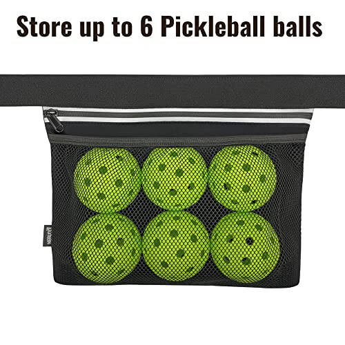 Nebudo Tennis Ball Band Holder Pickleball Tennis Balls Pickleballs Holding Accessory for Women Skirt Men Waist Hip Bags Accessories Pouch Sack Pickle Ball Bag Carrier Gear Band Travel Pocket 8-Balls - 6