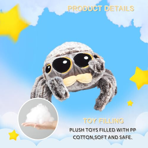 Nenzhu Spider Plush 6.9 inch - Spider Stuffed Animal: Great Jumping Cute Spider Plush Gift for Kids 3+ - 16