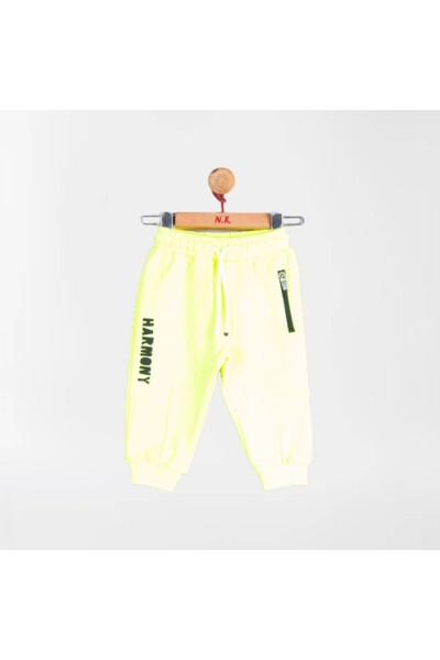 Neon Yellow Baby Boy Sweatpants - 5