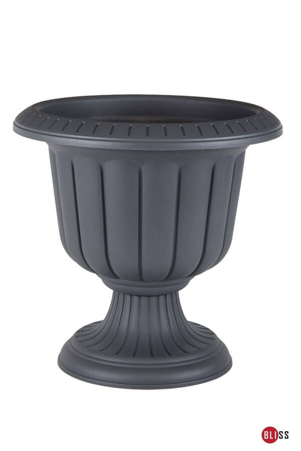 Nergis Decorative Anthracite Legged Pot Plastic Flower Pot - 1