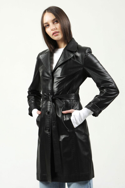 Neri Genuine Leather Women's Coat - 4