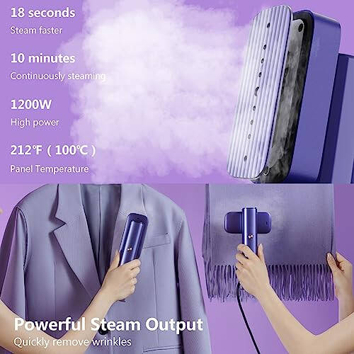 Nesmar G5 Steam 2-in-1 Professional Handheld Steamer for Clothes and Iron for Clothes, Just 1lbs Lightly, 10 Minutes of Continuous Steam, 1200W Light Steam Iron for travel and home - 3