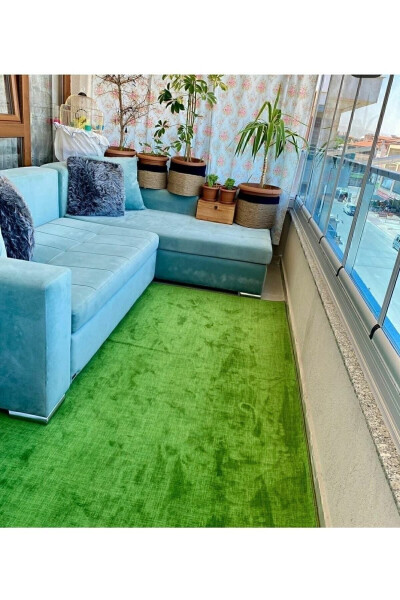 Nesrin Green Balcony Gel-Based Grass-Looked Rug - 18