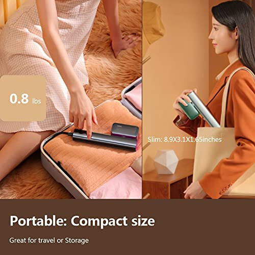 Nesugar Steamer for Clothes Steamer, Fashion Portable Handheld Garment Steamer, 0.8lbs Lightly, 15s Fast Heat-up, 10 Minutes of Continuous Steam, Light Mini Steam Iron for travel and home - 3